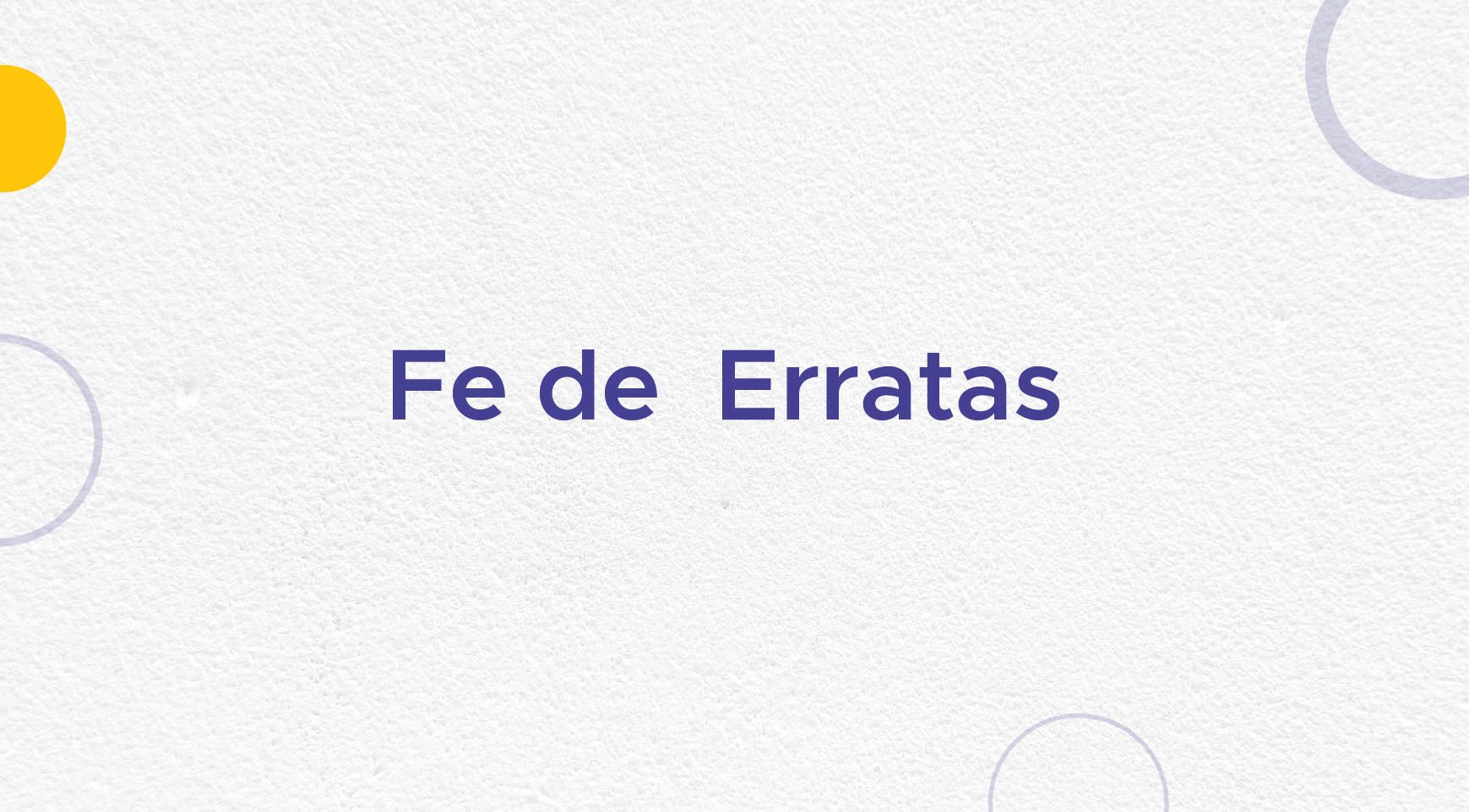 Fe de Erratas